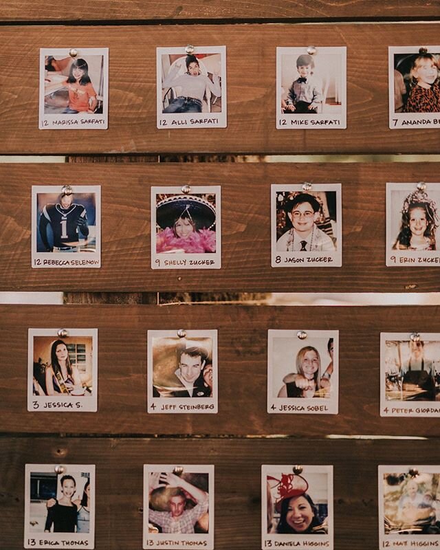 Classic polaroids of every wedding guest for a super fun seating chart!