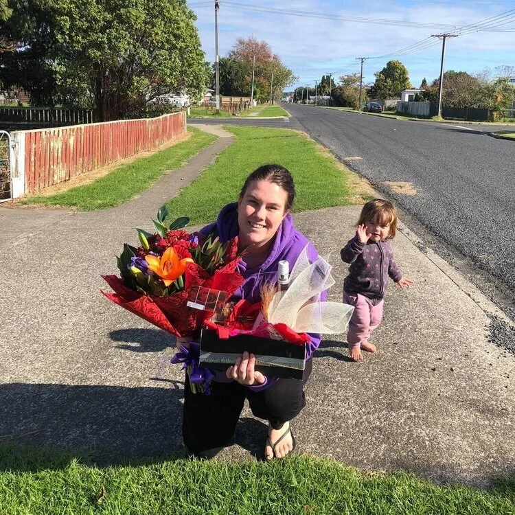 Ōpōtiki Future Leaders raffled off a Mother’s Day Hamper in May – here is one of the happy mother’s who won Kaysea Cronin and pēpī.