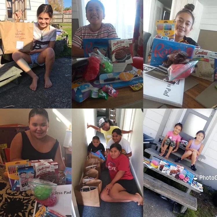 Some of the Whakatāne whānau who received the Boredom Buster packs.  Special thanks to Tania Tapsell, Sarah Fanayan, Dee Dayna Riddiford, Leila Rewi, Suveen Walgampola, Rowan McCardle, Mereana Pirihi, Janie Kaafi and Marewa Titoko.