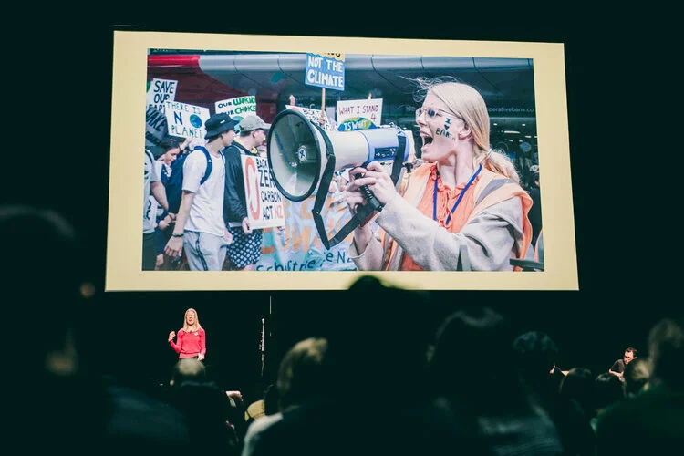 Sophie sharing her story at Festival for the Future 2019.