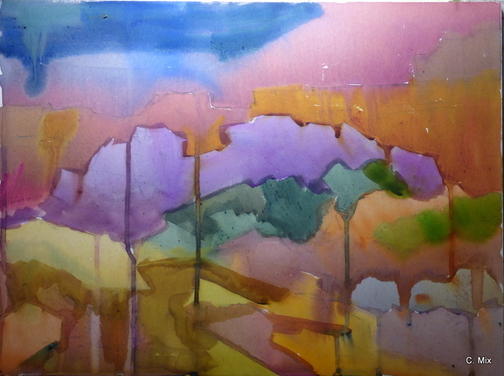 watercolor under painting on 12 x 16 UART 400
