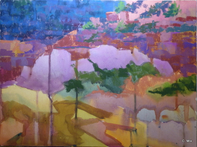 Begin adding the dark value pastels