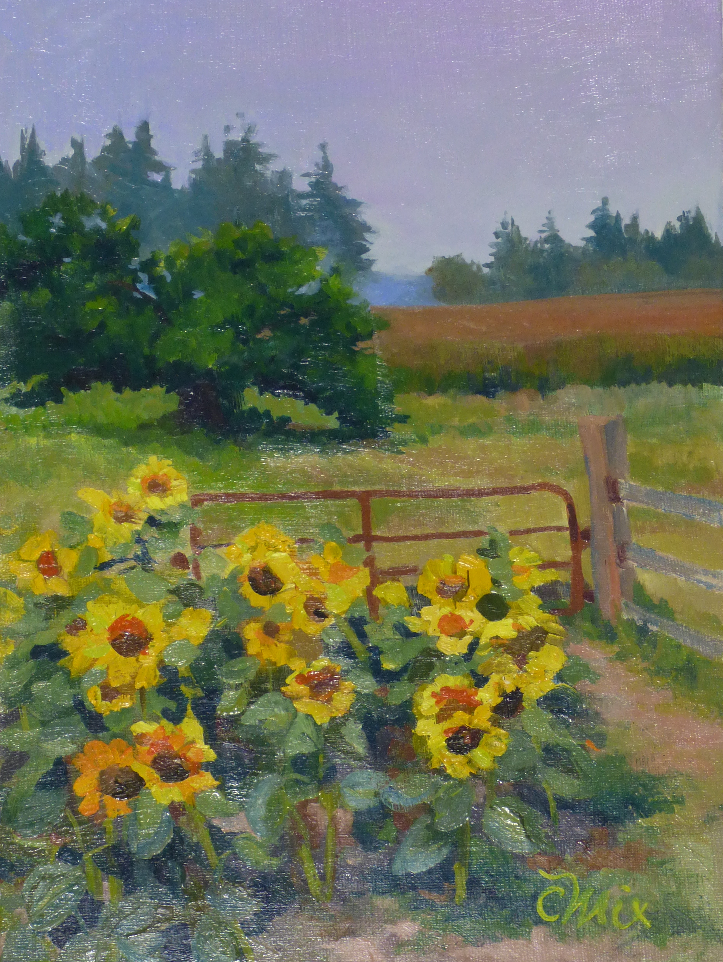 Sunflowers and Chickens