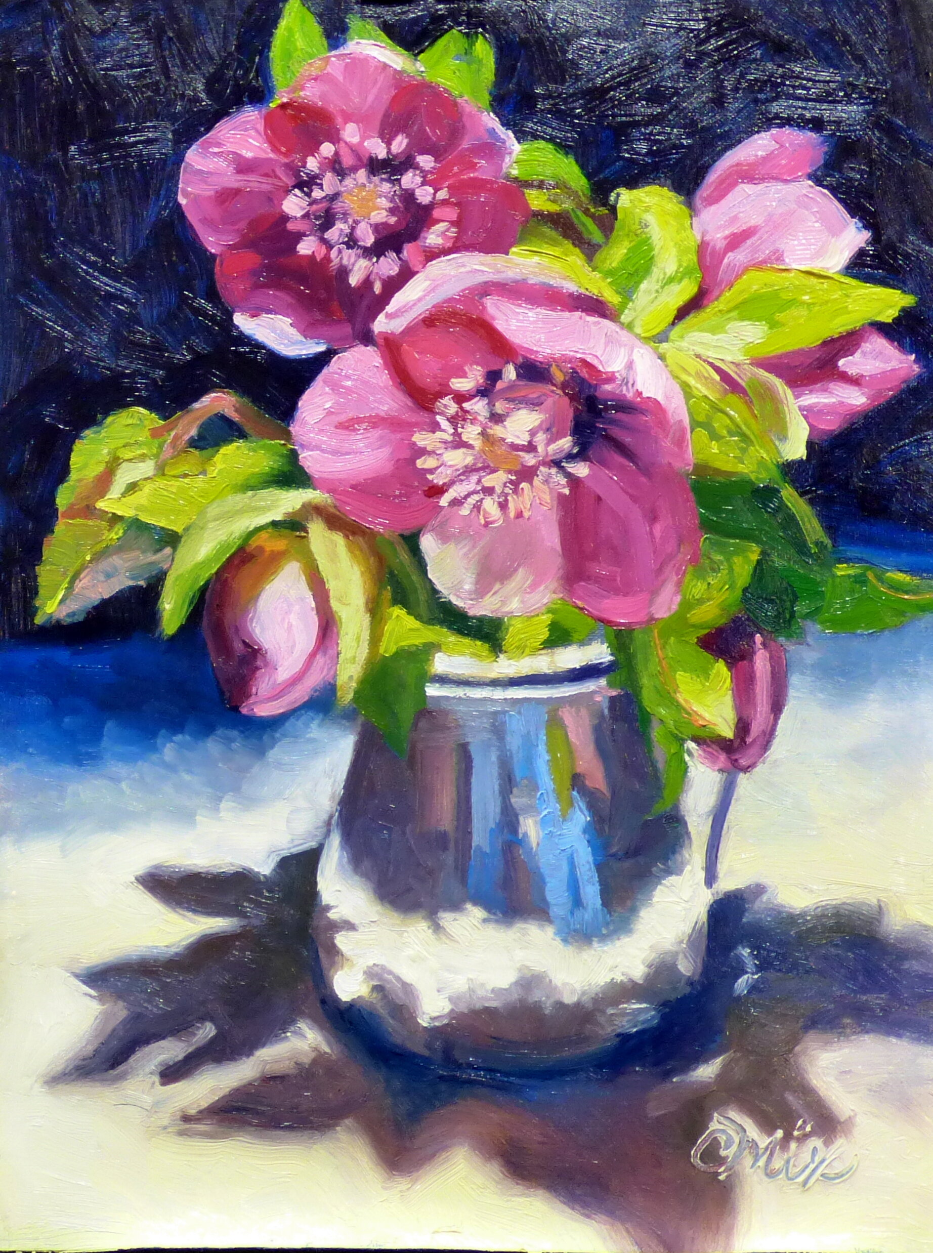Hellebores in Catharine's silver creamer  $240