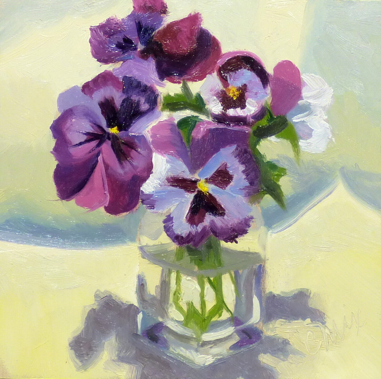 Pansies in a small bottle   $80
