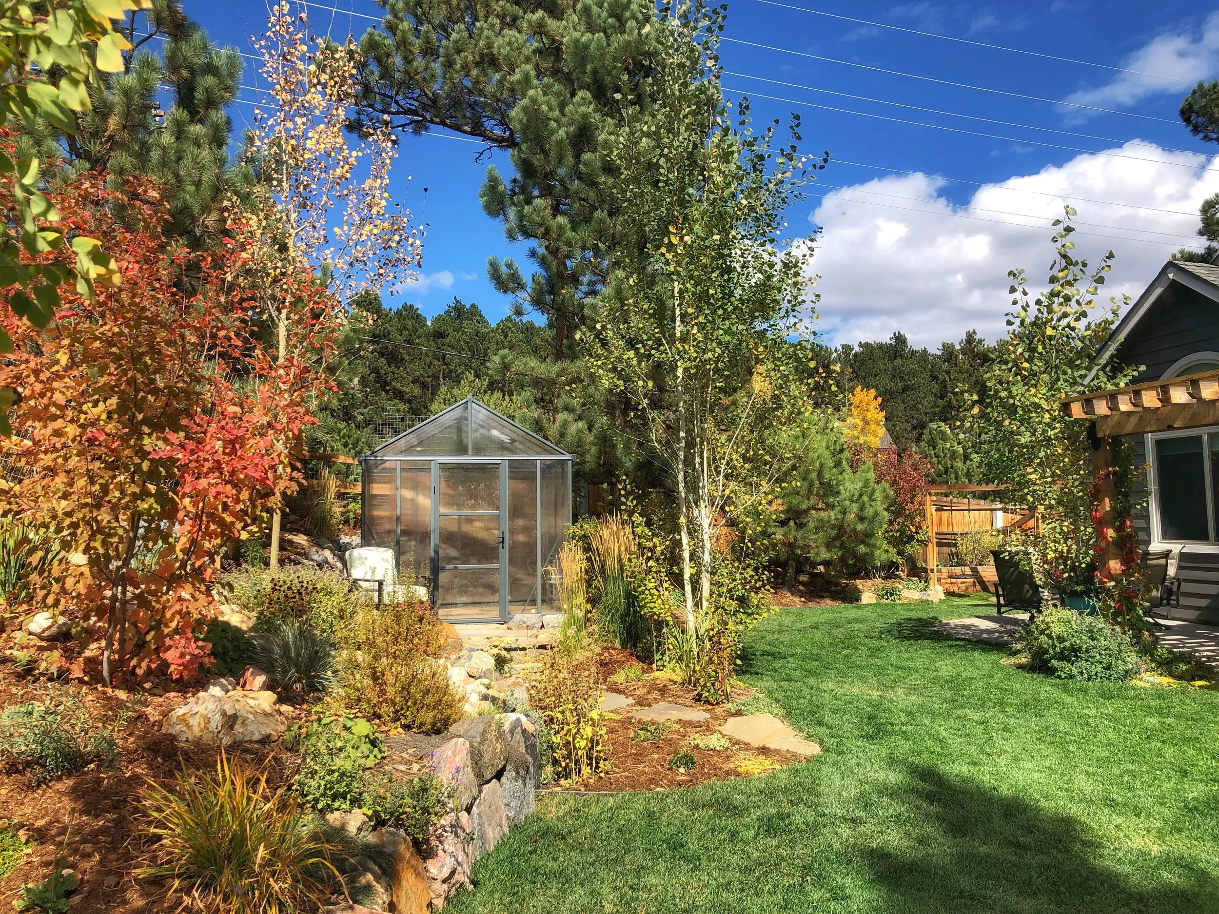 native garden with natural stone walls