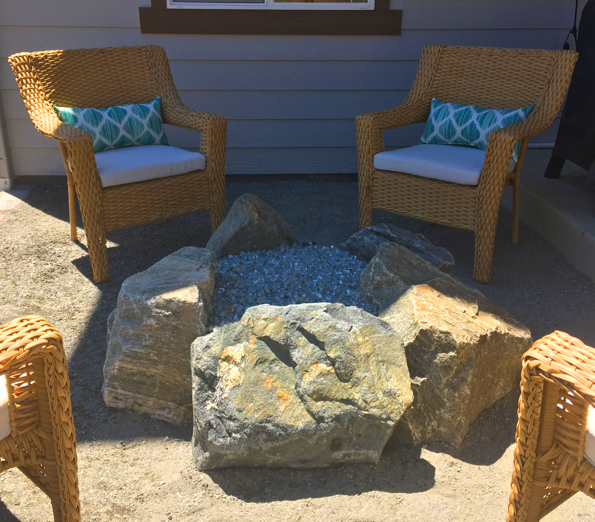 large boulder fire pit 