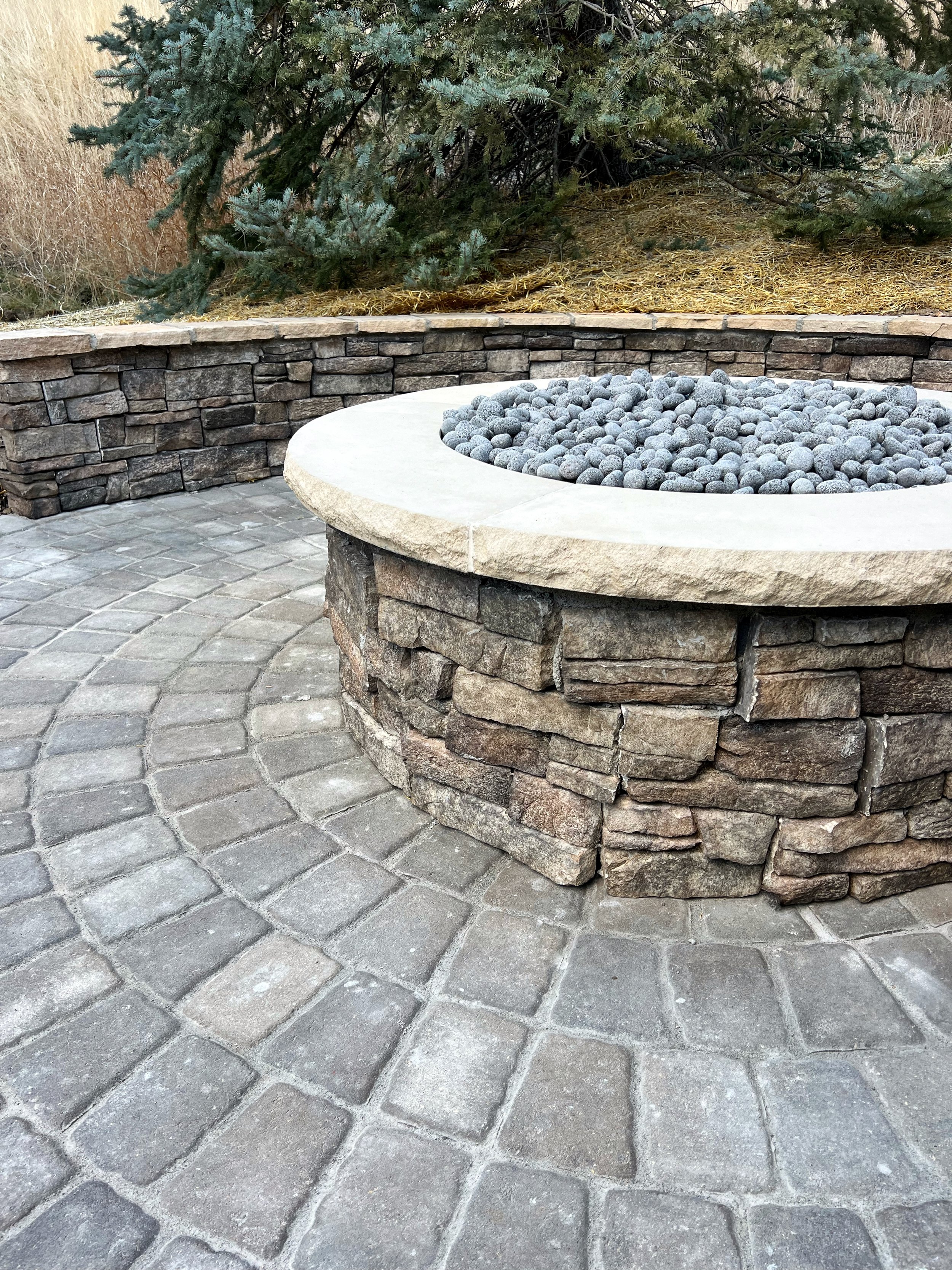 custom stone fire pit