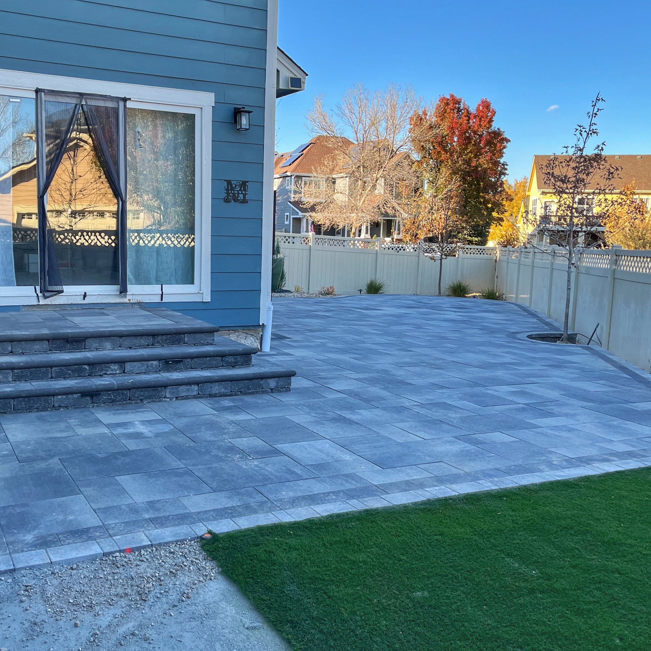 large custom paver patio