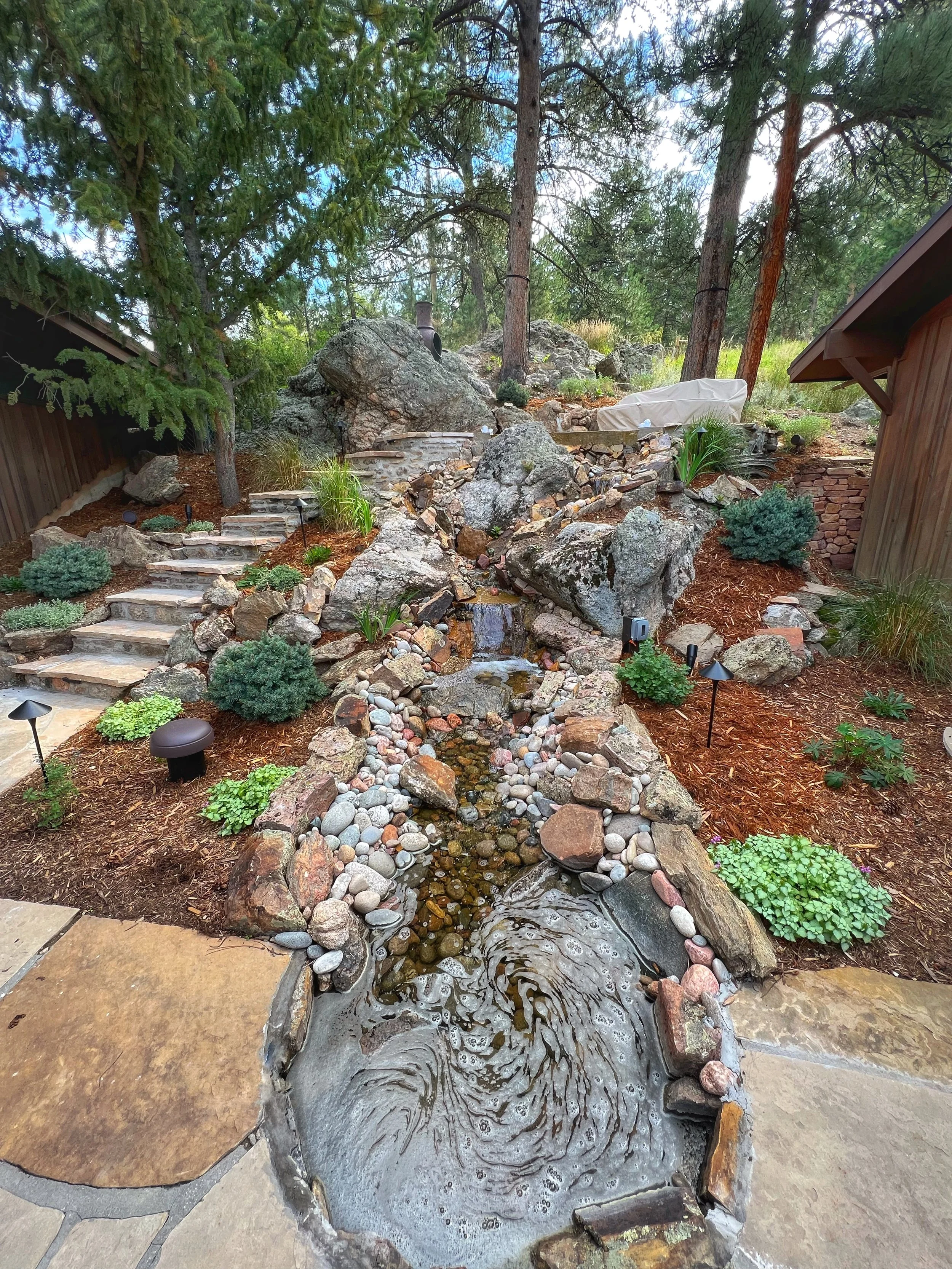 custom natural outdoor garden waterfall