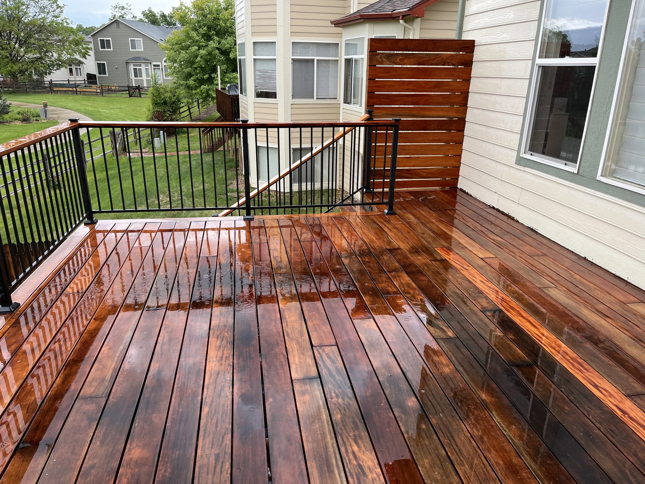 custom dark cedar deck