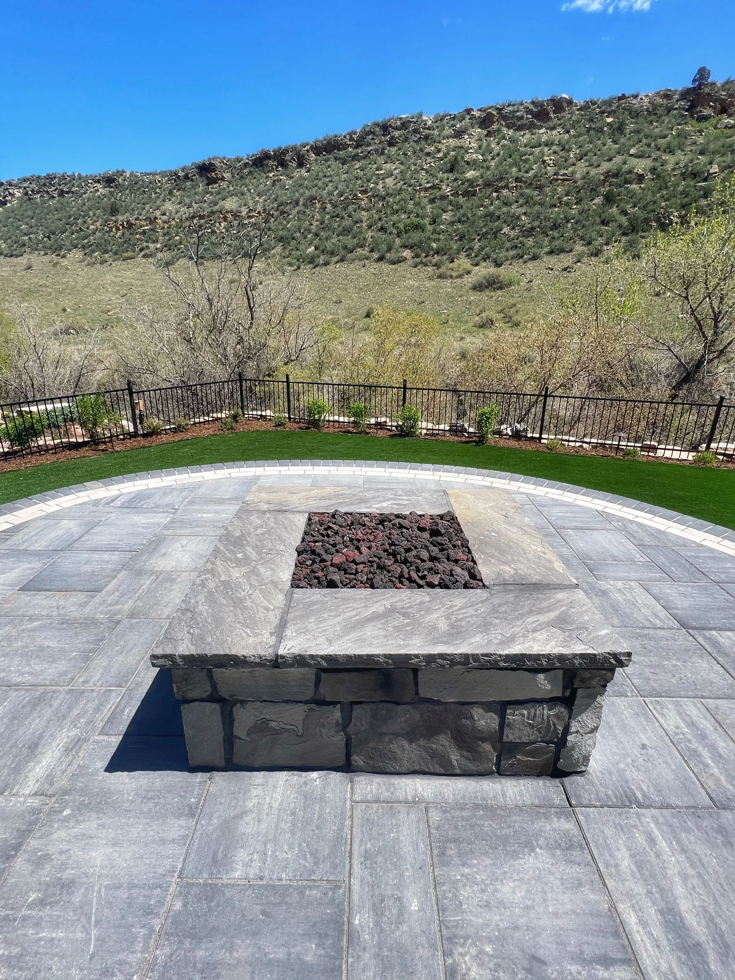 beautiful stone fire pit 