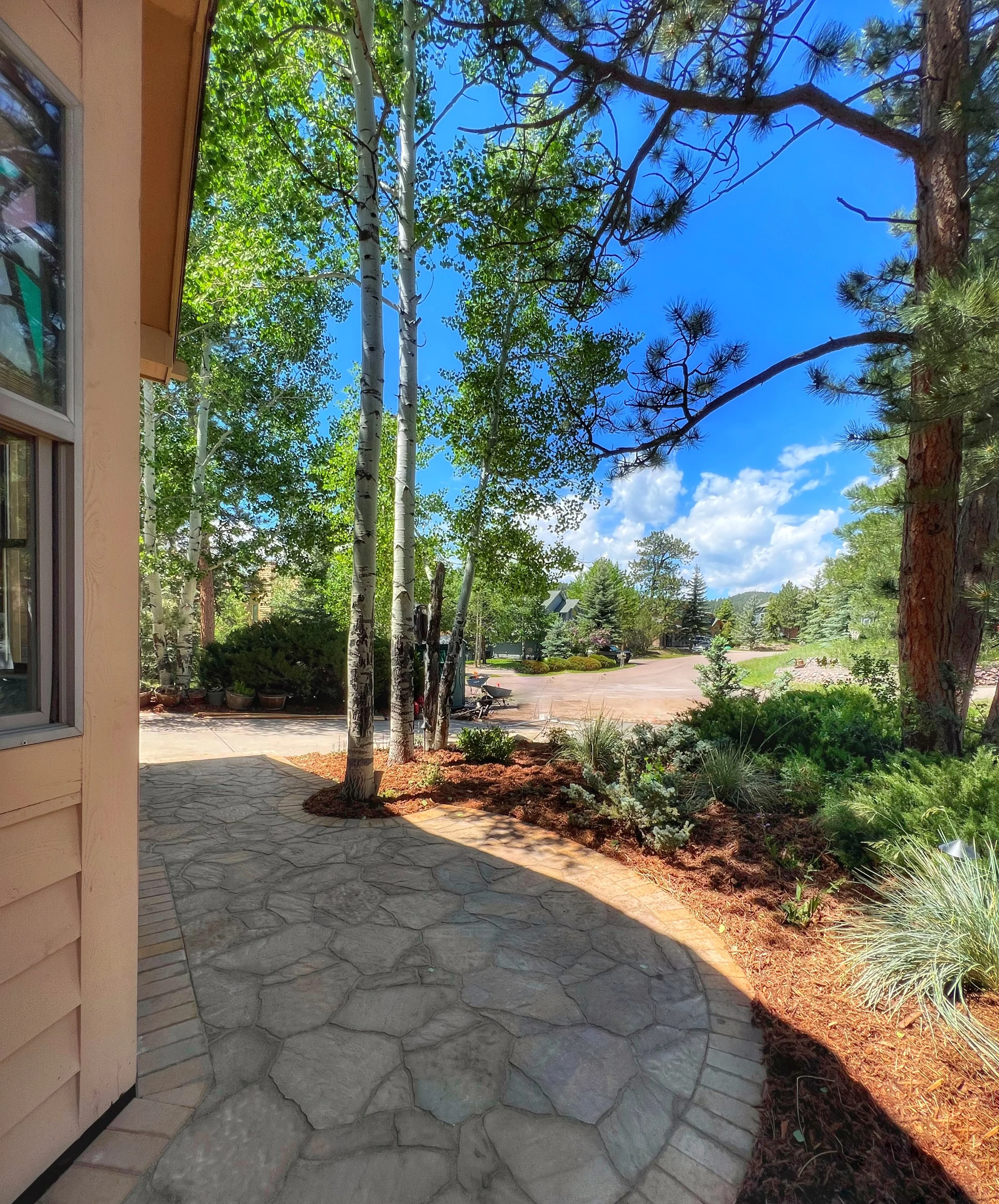 custom stone walkway and garden 