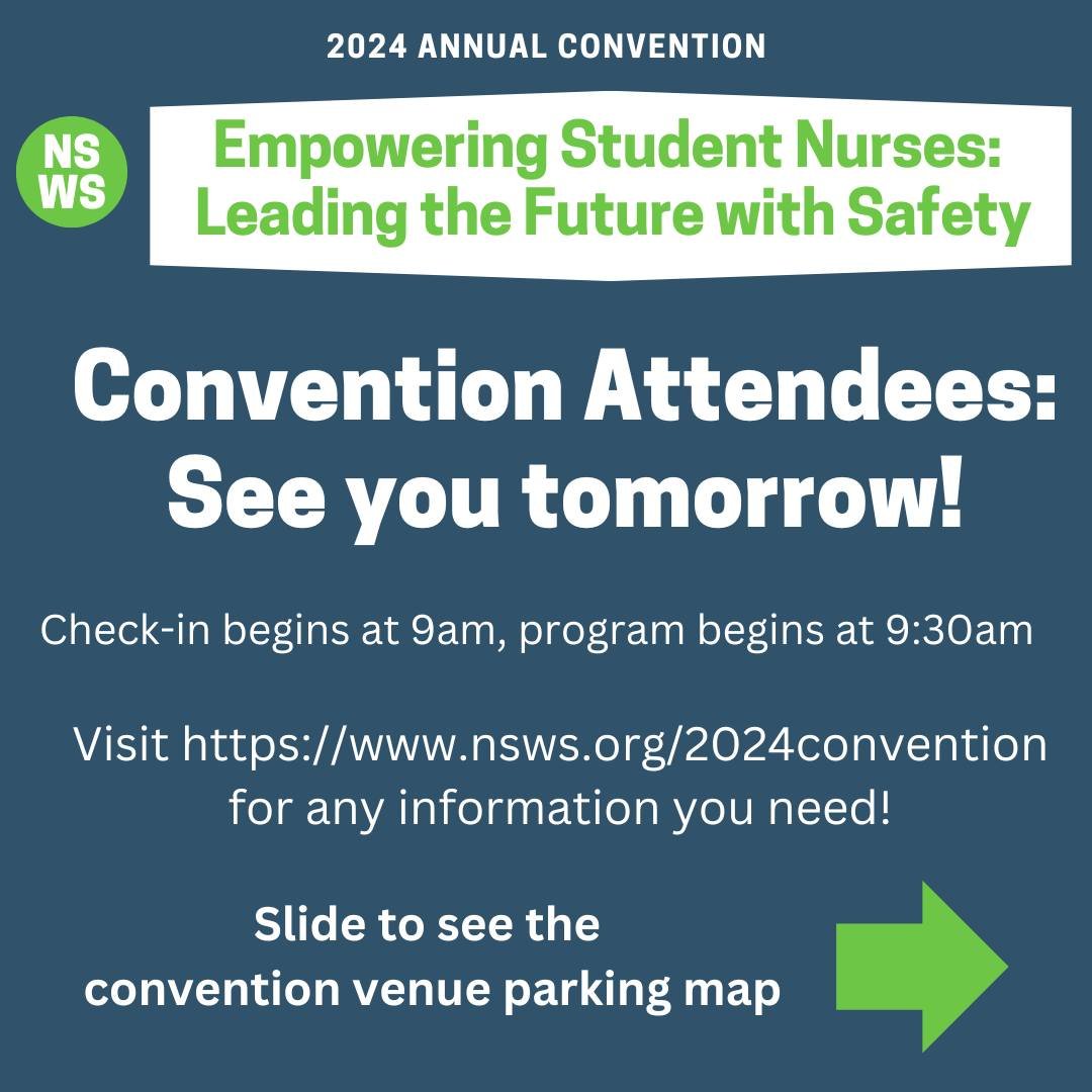 We're so excited to meet everyone tomorrow at our convention! We understand our Eventbrite didn't adequately attach a map of our convention parking and venue, so we're sharing it here 💚

Please email us at nswsboard@wsna.org if you need any assistan