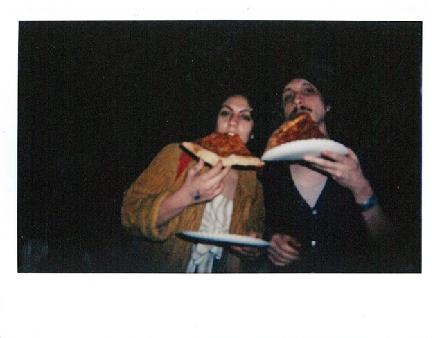  Katie Bug and JoJo demolishing some ‘za after our showcase at Fine Southern Gentlemen.  