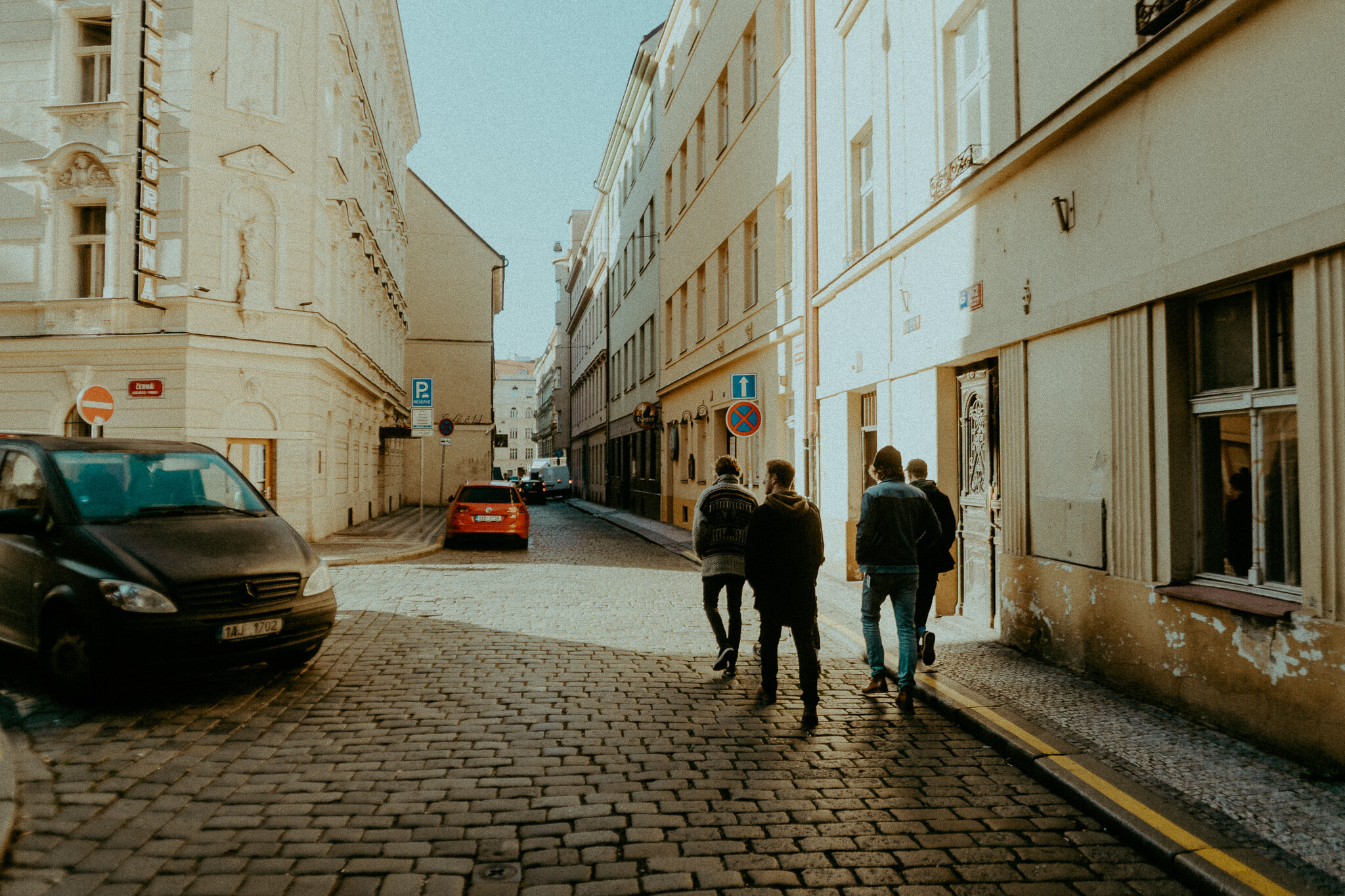 Walking the streets of Prague.