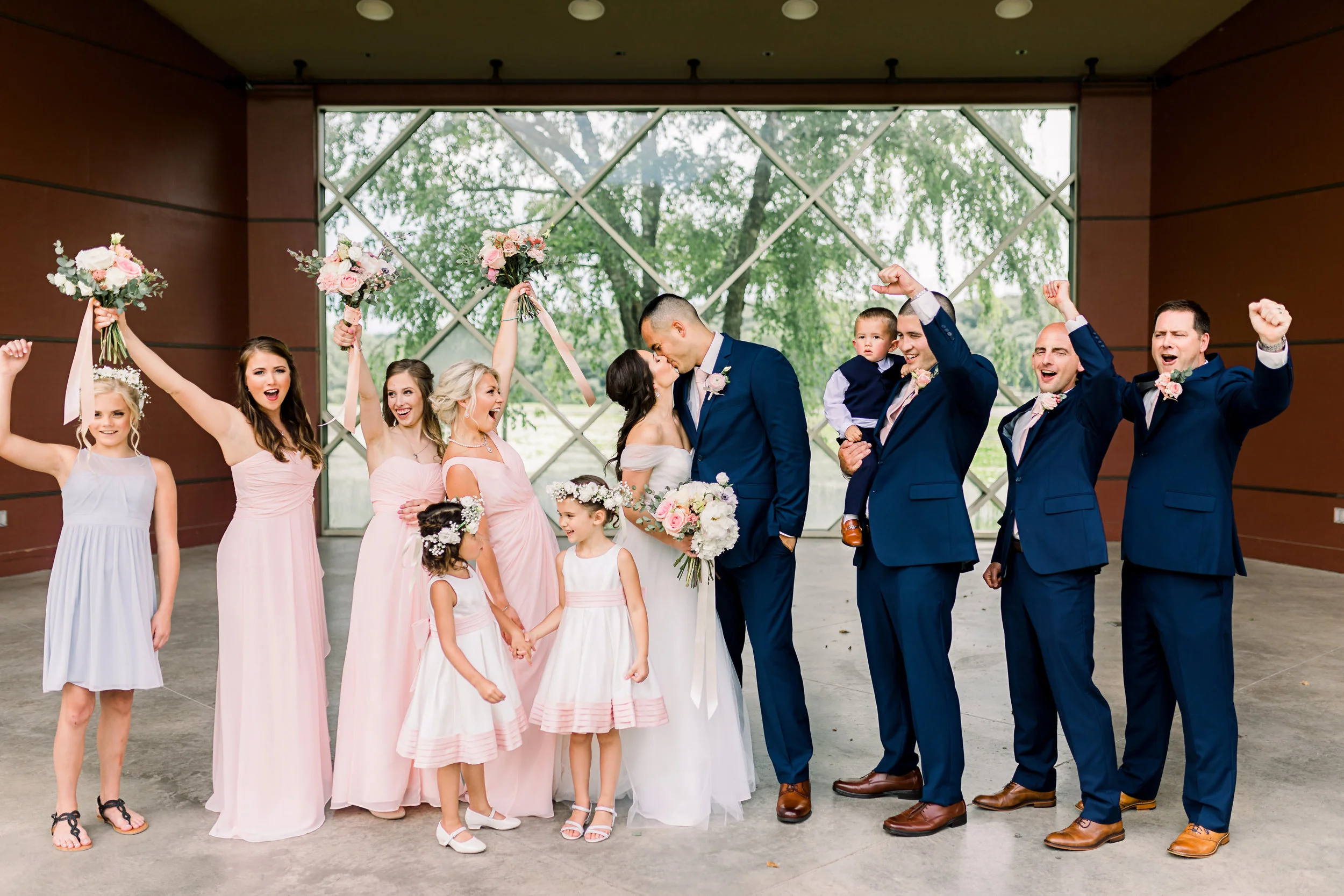 The wedding party is ready to party! 