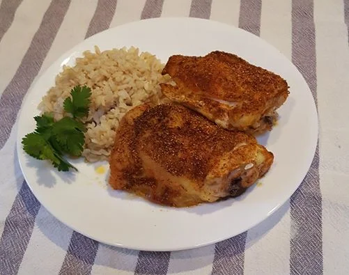 Easy Oven-Baked Chicken Thighs and Rice