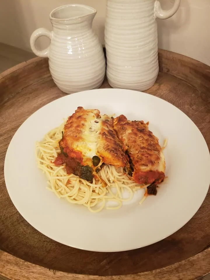 Easy Chicken Parmesan &amp; Spinach Bake (Gluten-Free)