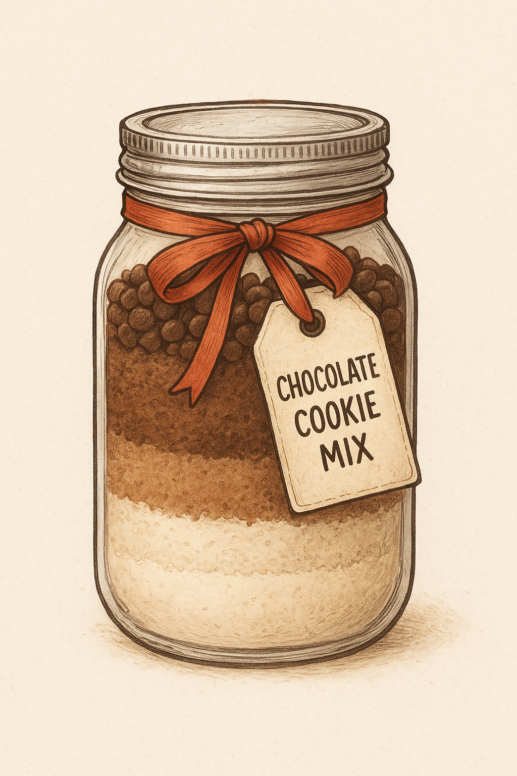 Chocolate Peppermint Cookie Mix in a Jar