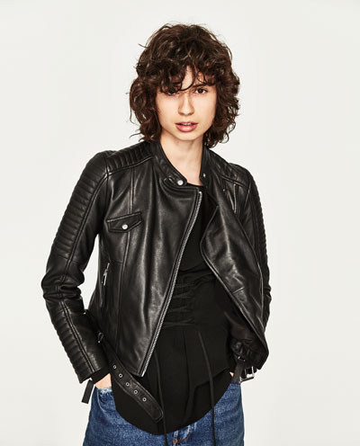  Zara Leather Moto Jacket&nbsp; 