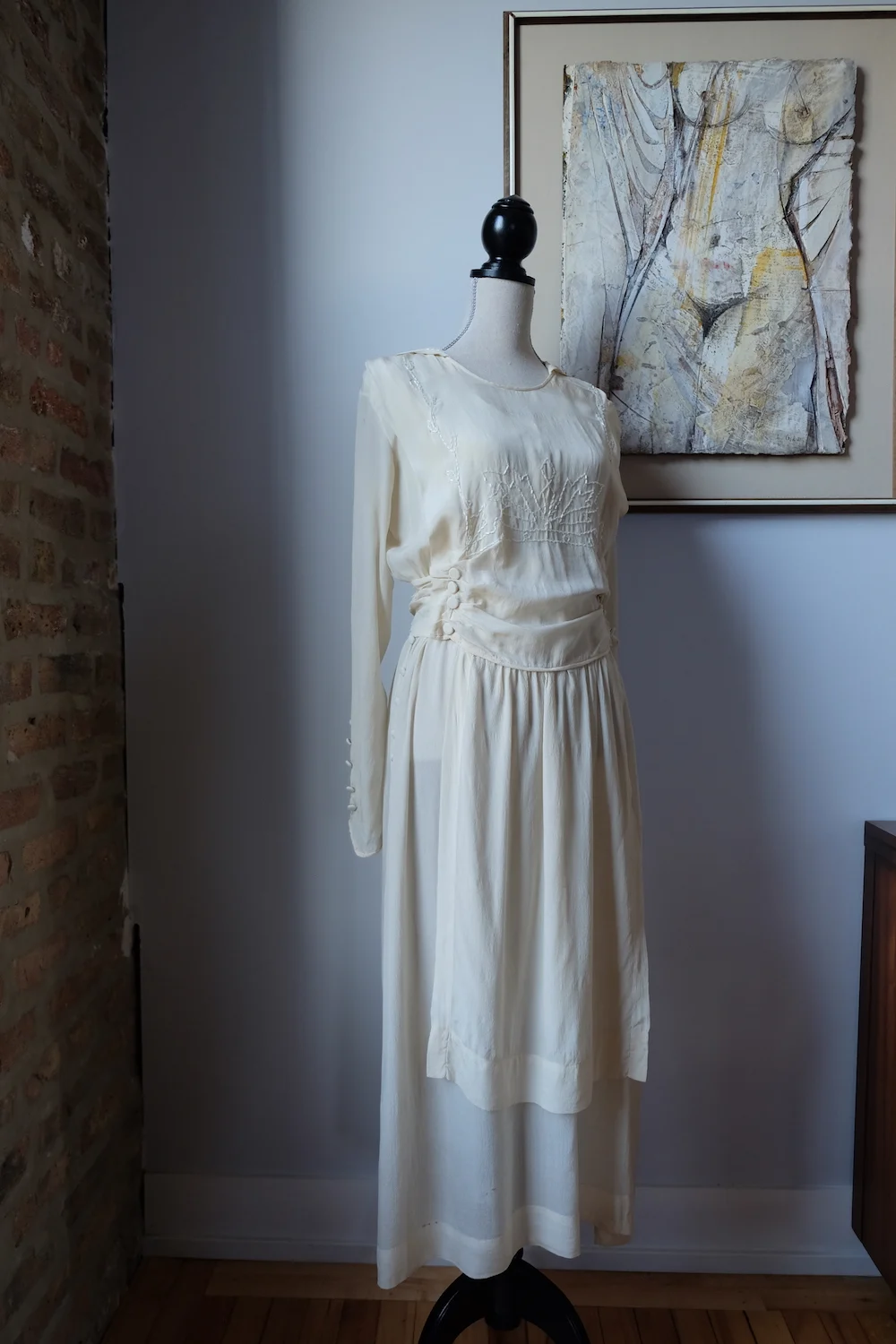 Antique 1910s Beaded Silk Dress 