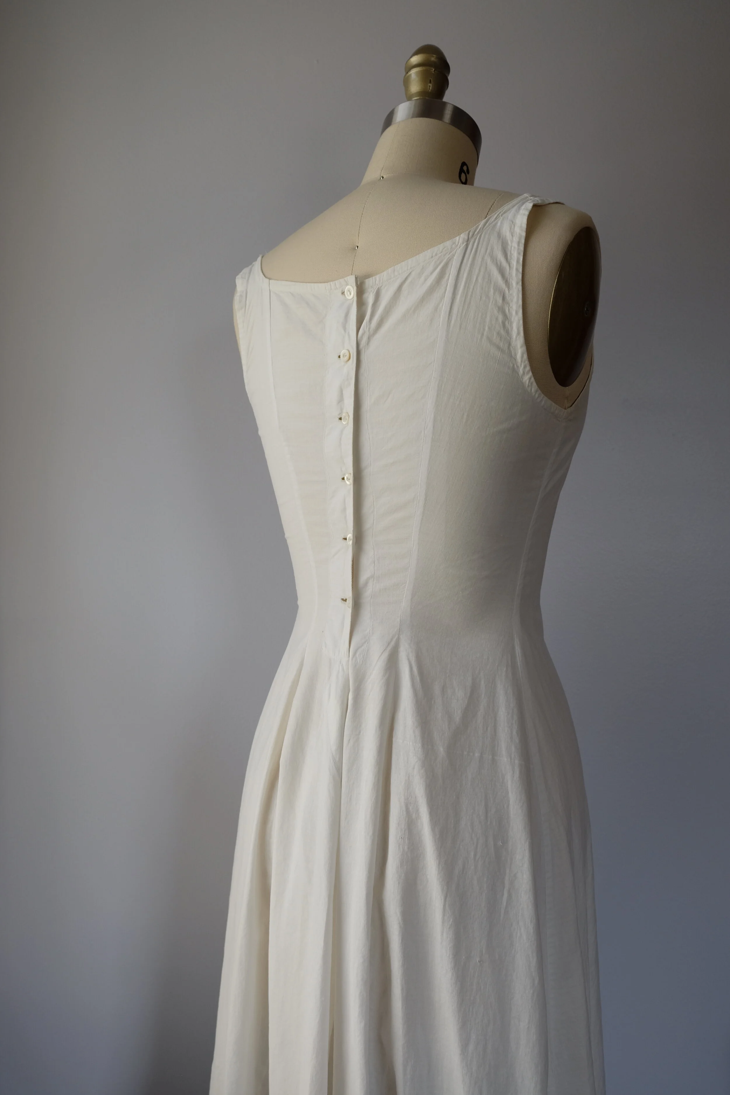 Antique Edwardian Cotton Eyelet Petticoat Slip Dress - Petite  WAKING LIGHT