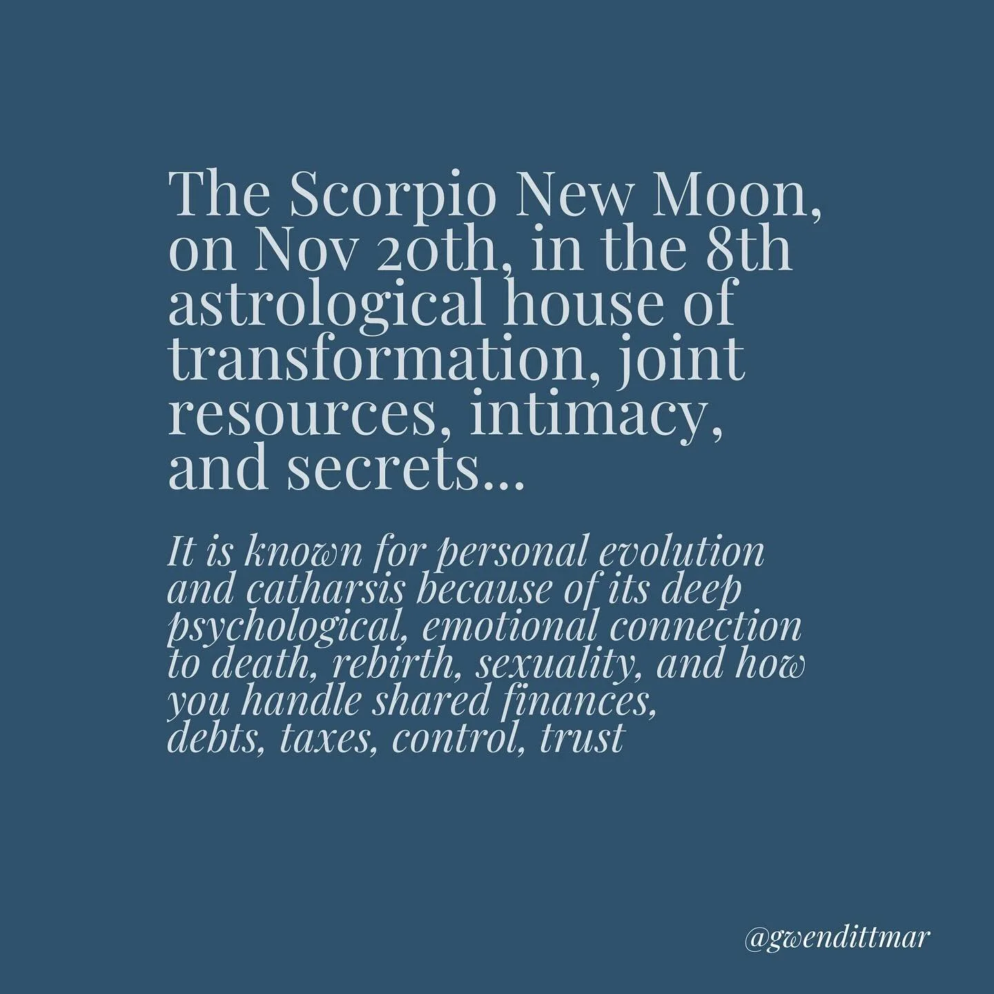 This moon is an initiation, beckons a sacred sacrifice, the tracker of the questions deep within us. Make sure you sign up for my newsletter to receive a free somatic ritual that we did in my virtual New Moon Breathwork Circle that I&rsquo;d like to 