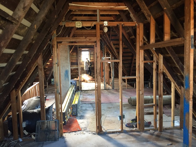 There is about 900 square feet of space up here and you can see Mount Adams and Mount Hood from the windows. The house is taller than any surrounding structure giving it great views.