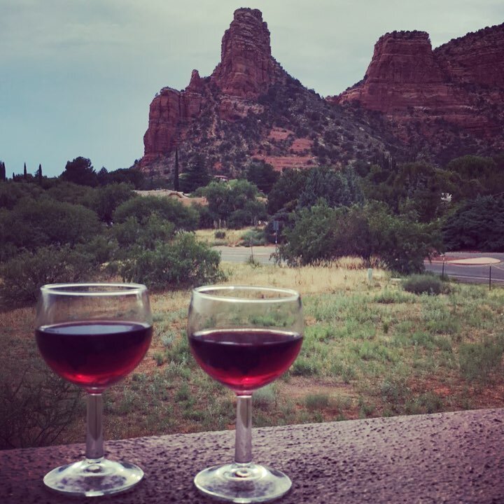 A beautiful view from the balcony to enjoy with a glass of wine after a long day of hiking in Sedona! #sedonavillagelodge #svl2017