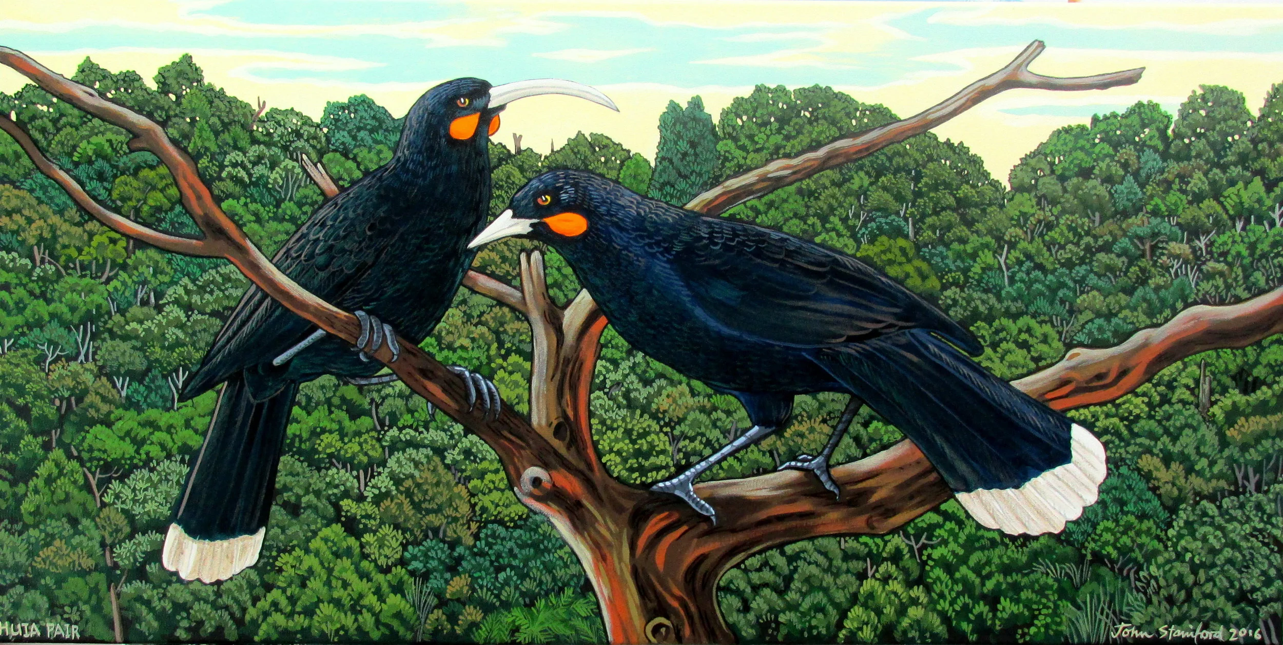 Huia Pair (On Branch), 2016