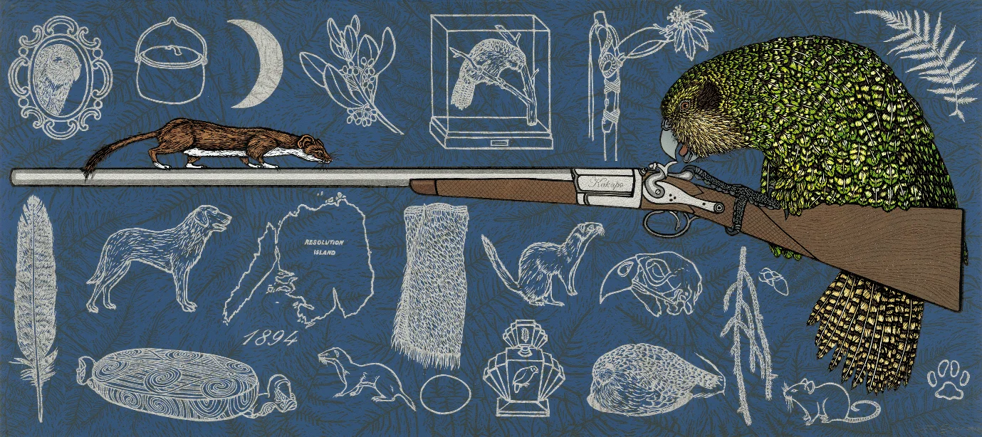 The Kakapo's Lament 25of26 - Jo Ogier 2012 - Woodcut - 960mm x 430mm.jpg