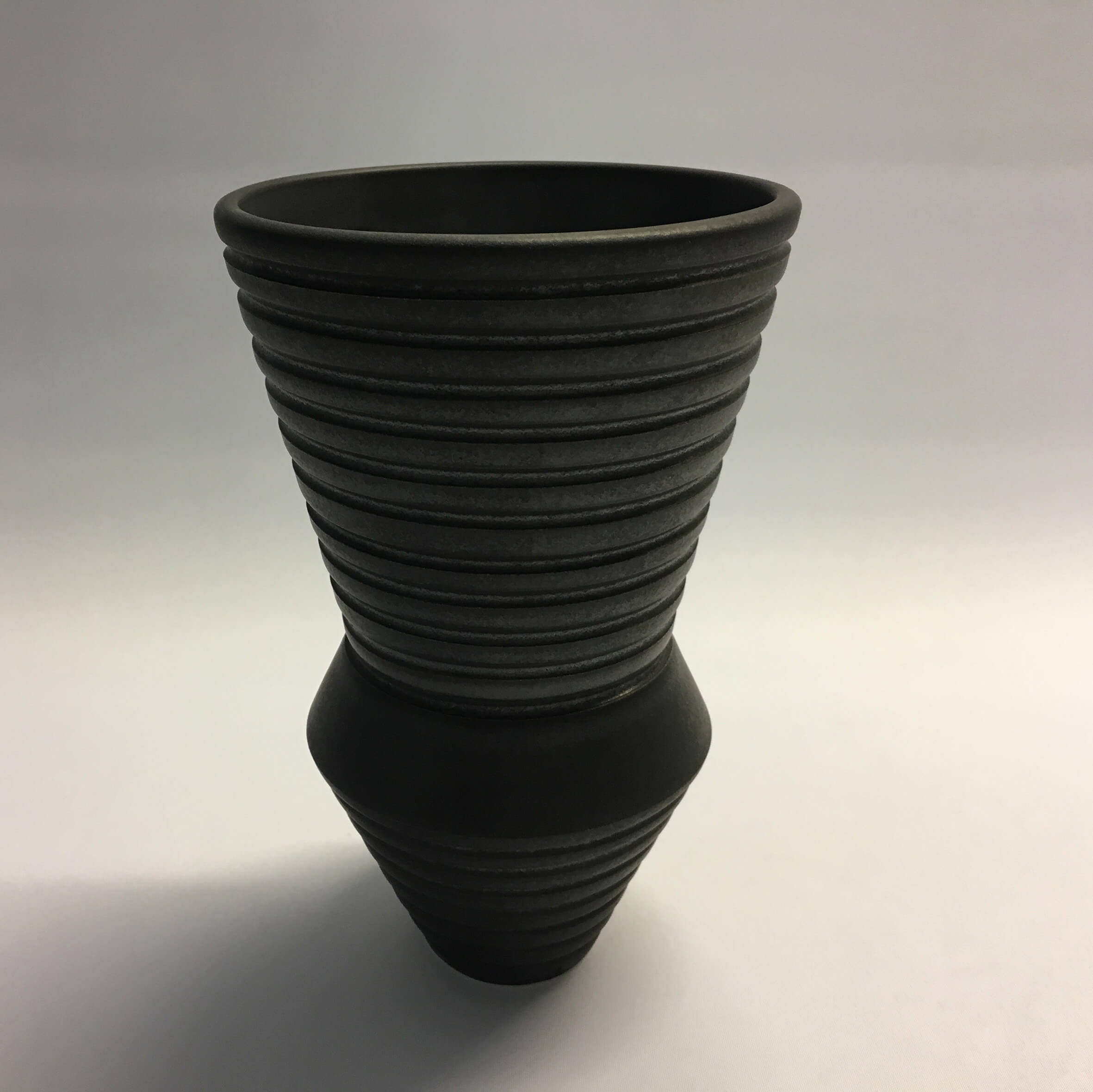 b 19-21 Charcoal Grooved Vessel