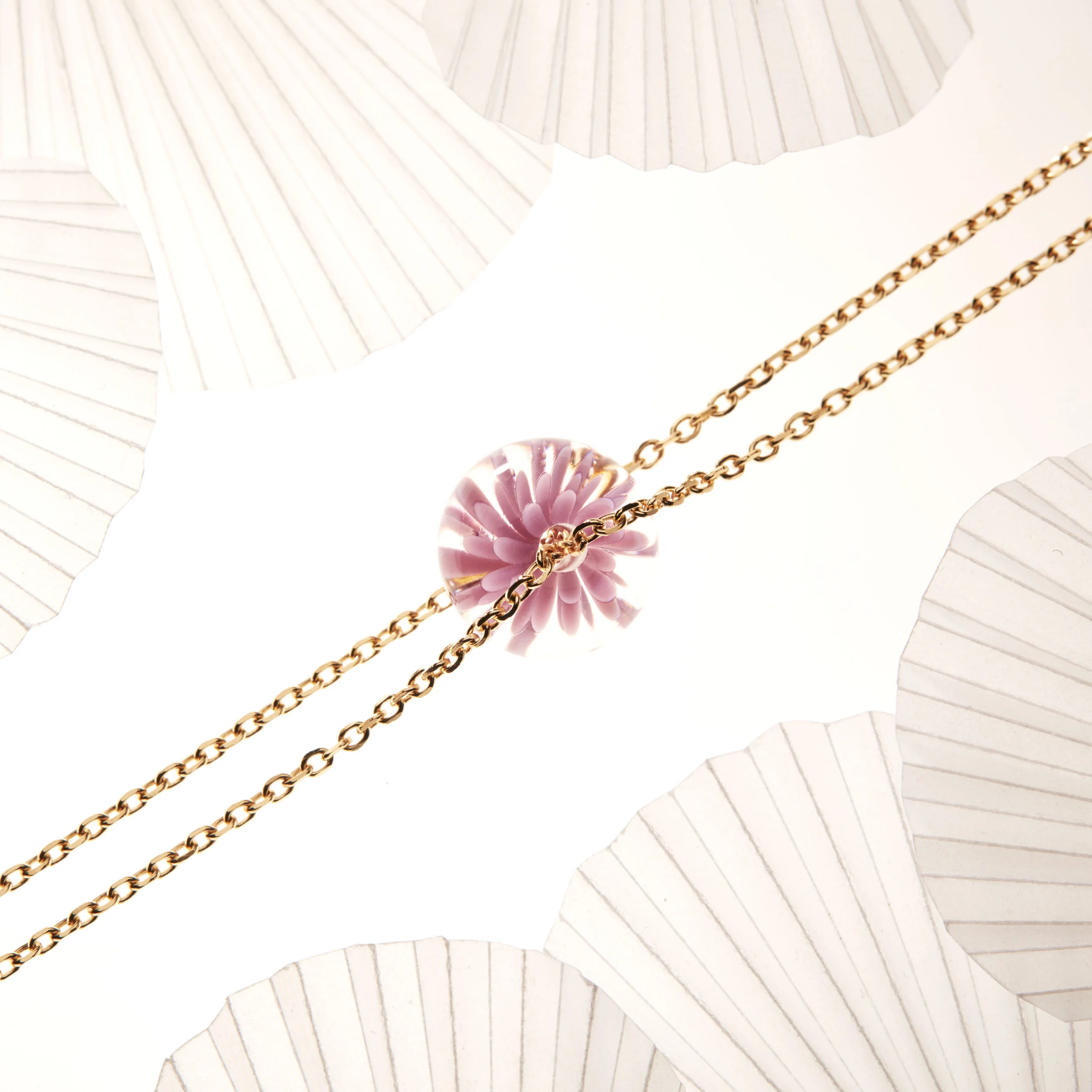bracelet fait main fleur de verre - violet rose - dentelle givree .jpg