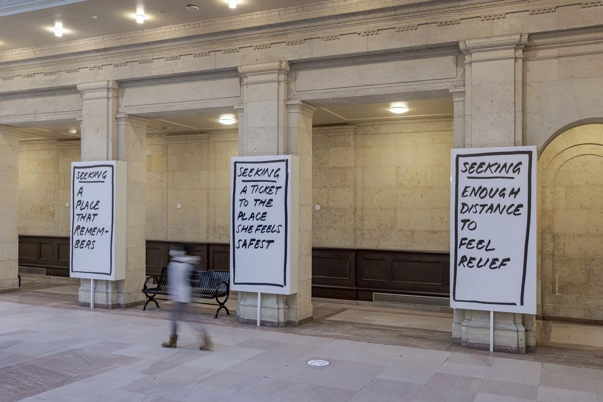 Installation at Union Station in collaboration with ArtworxTO, curated by Maya Wilson-Sanchez, 2021. Photo by Toni Hafkenscheid