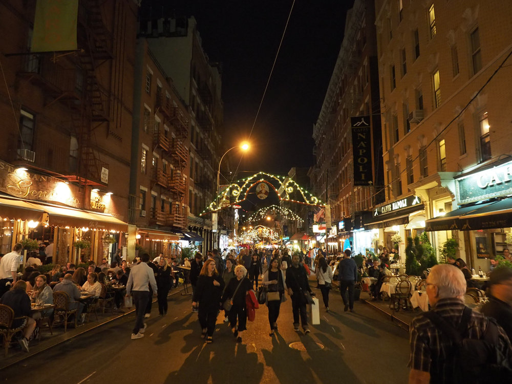  Little Italy - the place to go for authentic Italian food. &nbsp;This photo captures Little Italy in the midst of the Feast of San Gennaro, a 11 day festival celebrated every September. 