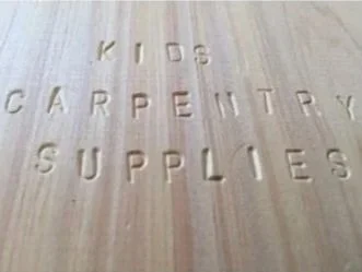 Personalising wood with steel alphabet punches to create names, signs and custom woodworking projects
