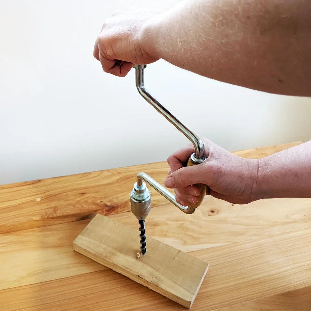 Using A Brace And Bit To Drill Holes In Wood