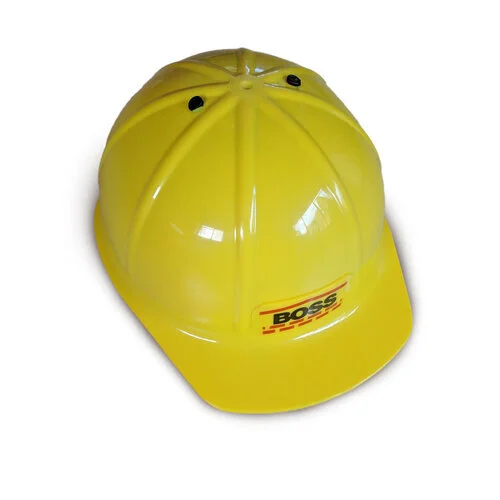 Children's Yellow Hard Hat With Boss Sticker