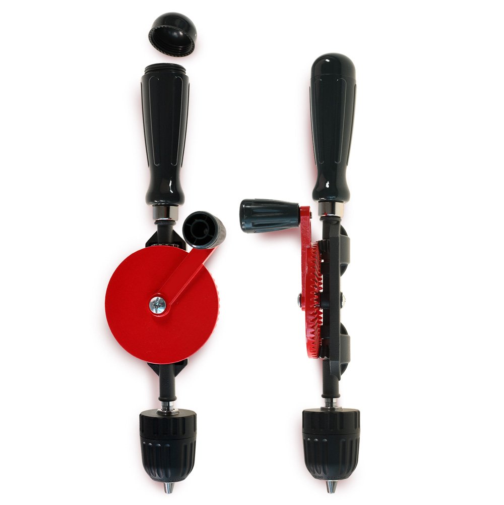 Front and Side View of Egg Beater Hand Drills for Classroom Woodworking