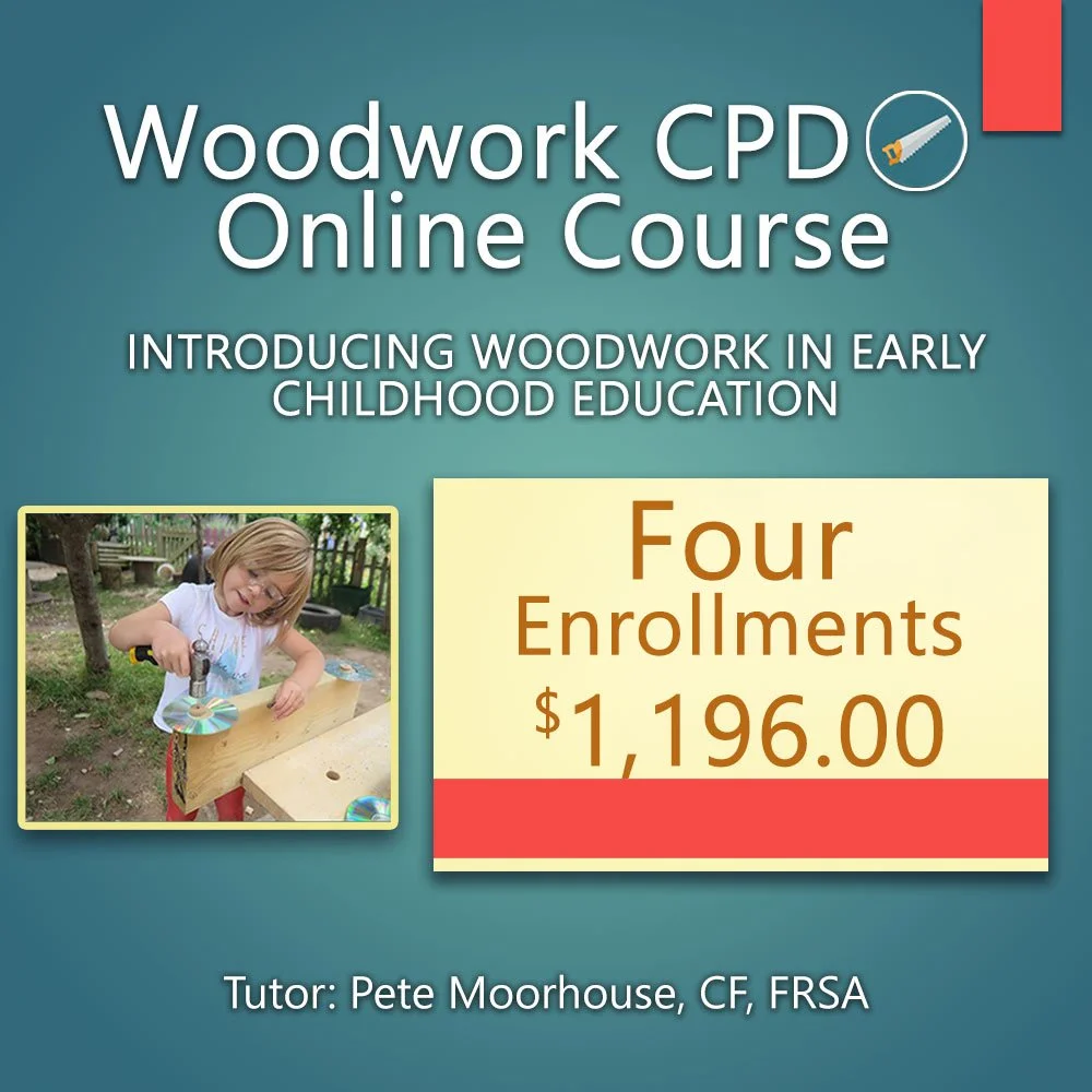 Woodworking professional development for teachers – four enrolments for classroom and centre-based training