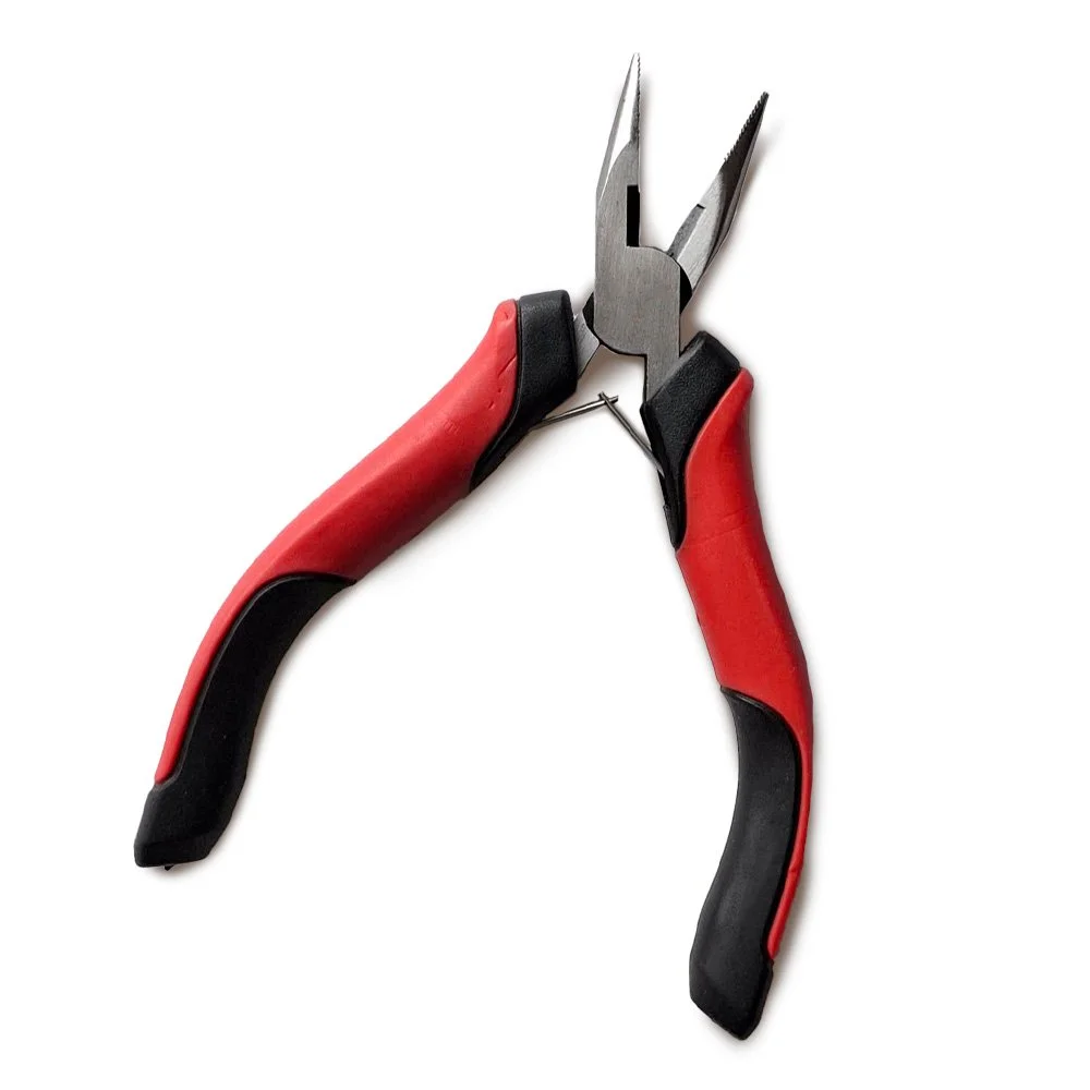Mini long nose pliers for kids with sprung handles, designed for small hands and carpentry activities.