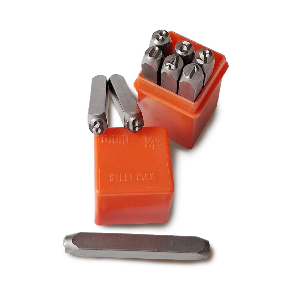 High quality steel number and date stamps with storage case for woodworking, metal stamping and creative customised projects