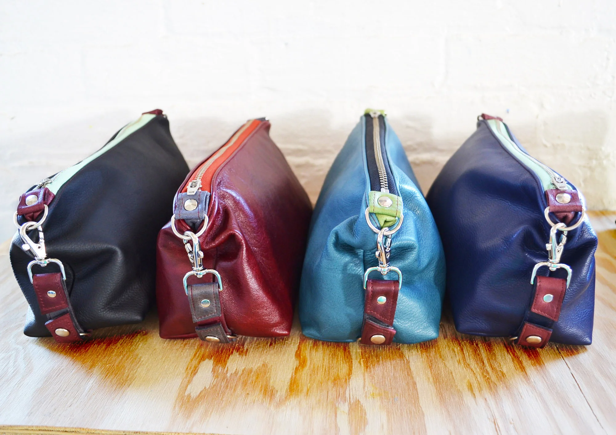 Otto leather toiletry bag for men custom color option