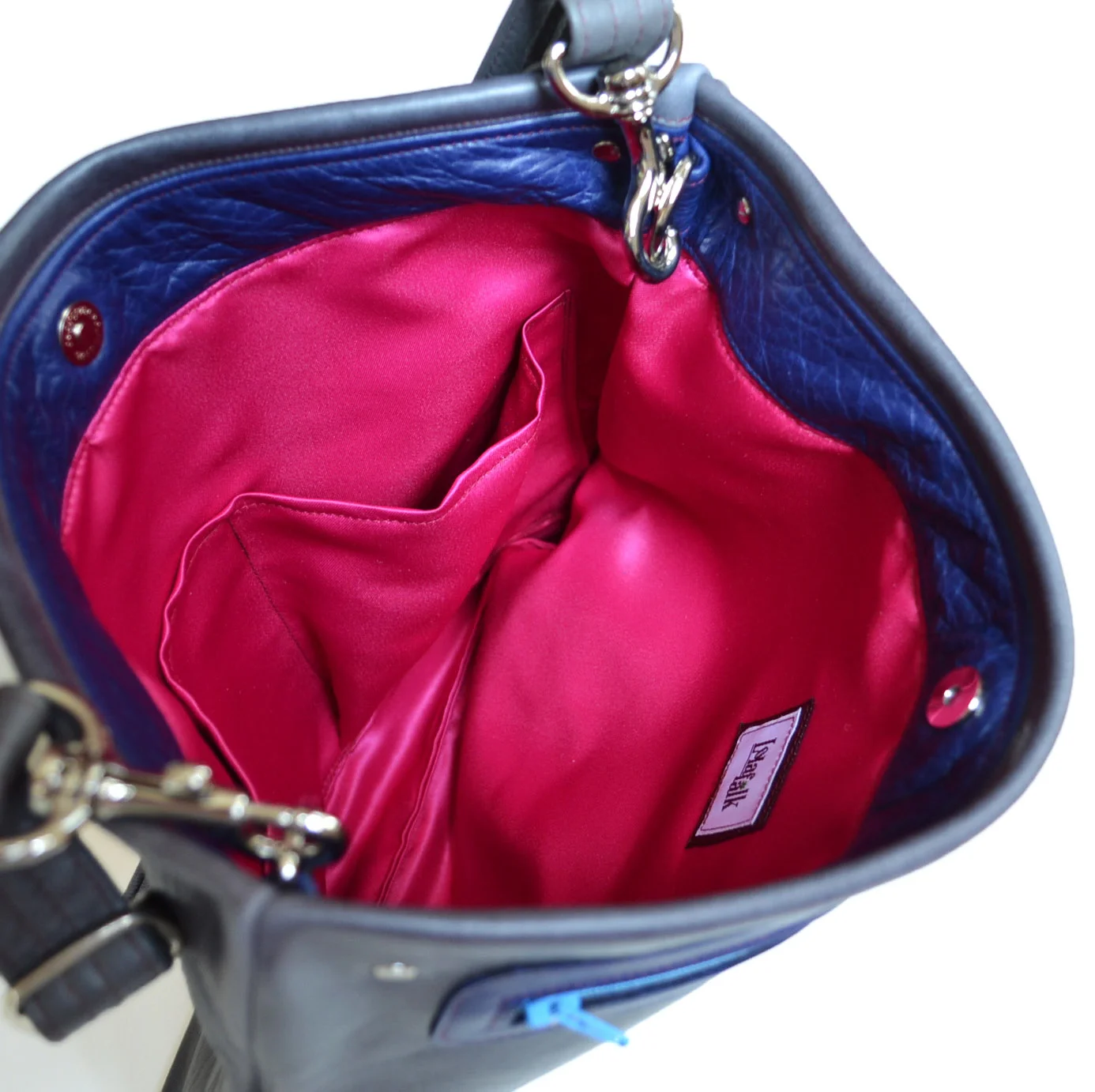 Interior of Grey Abby Satchel