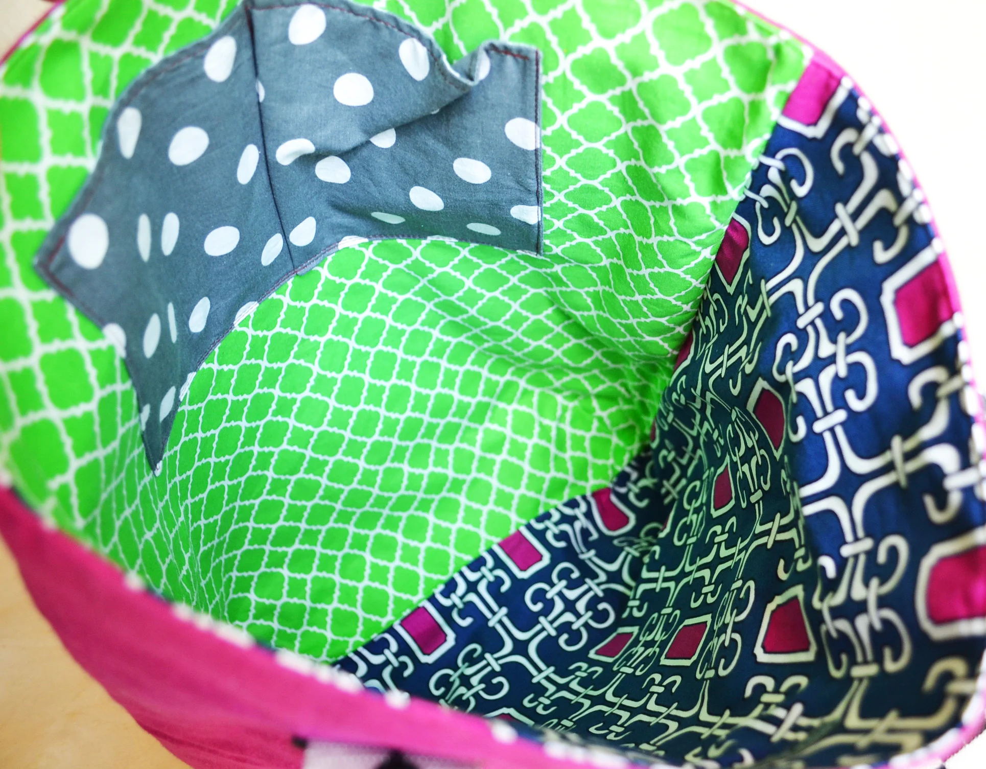 Interior of Hot Pink LF Market Tote