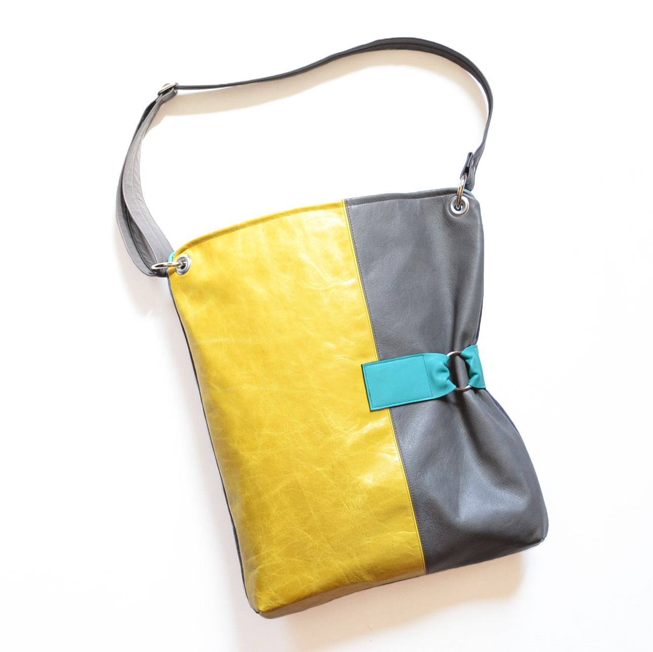 Large yellow leather crossbody Luella bag