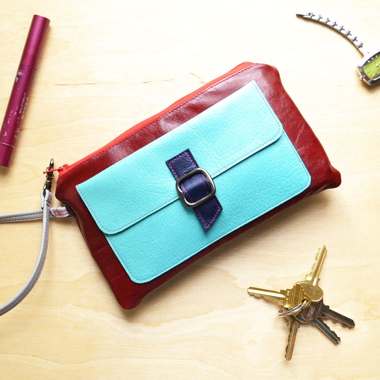 Oxblood Red Lulu Wristlet.jpg
