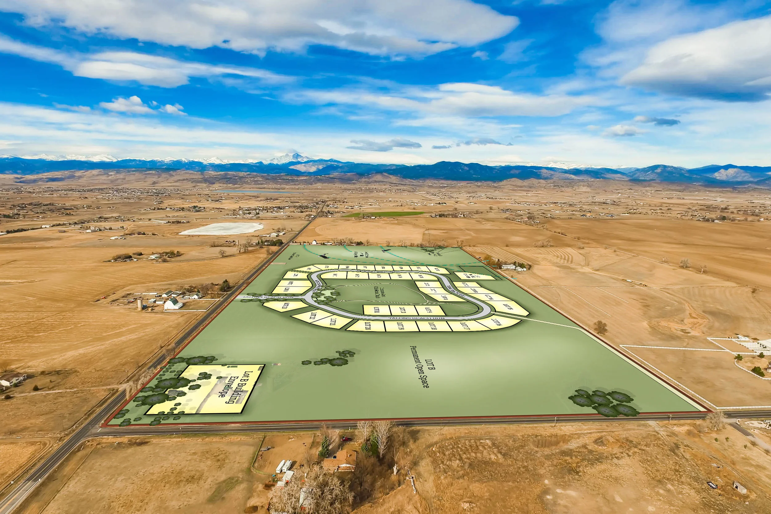 Longs Peak Farms Aerial View
