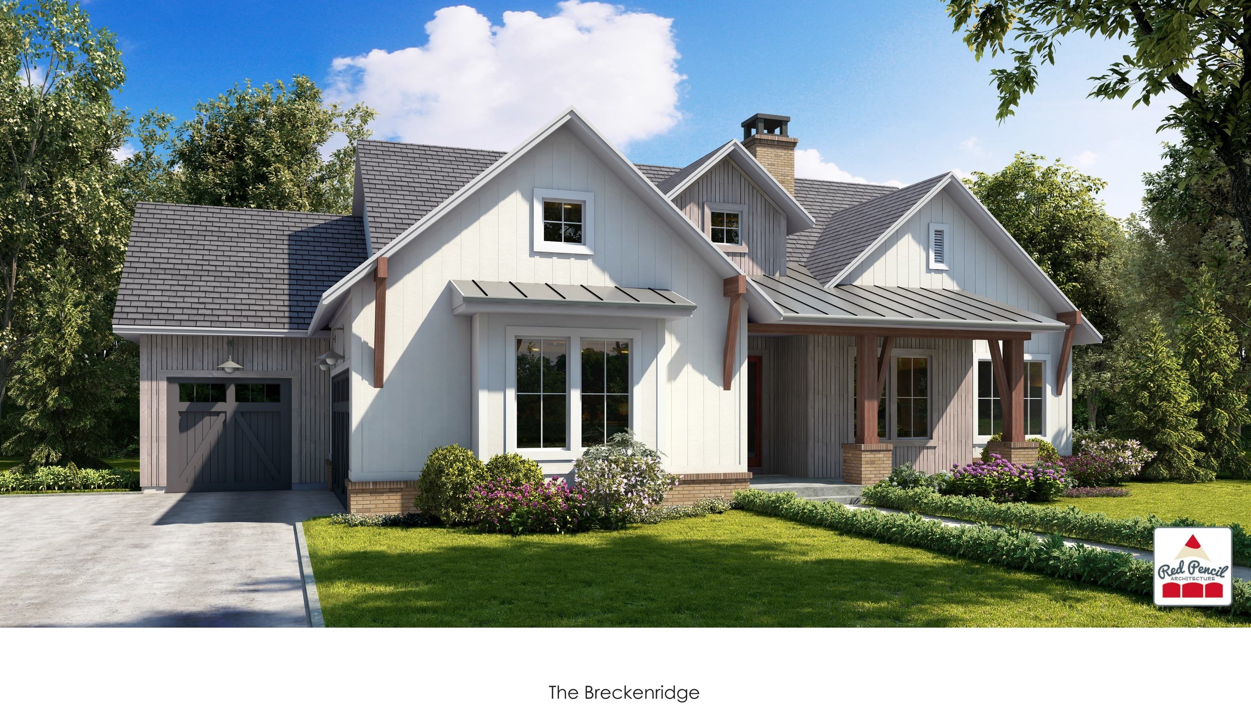  Side Load Garage - Gable Roof Elevation